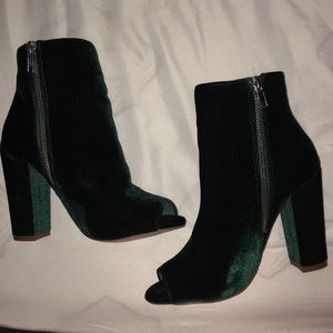 Forest green booties from forever 21 NEVER WORN